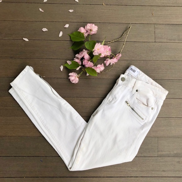 Paige Women’s White Jane Zip Cropped Jeans EUC 29 - Picture 3 of 6